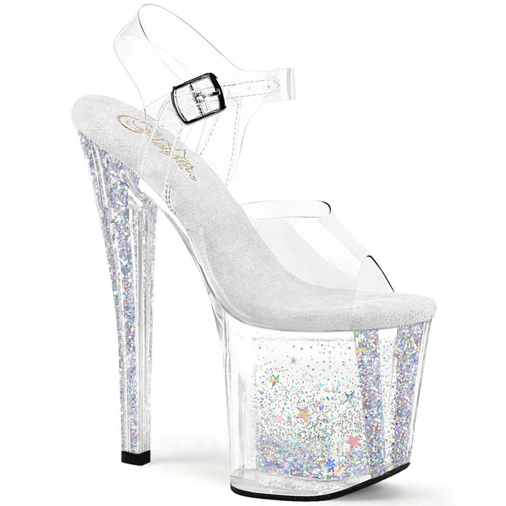 Pleaser - ENCHANT708AQUA04 KnÃ¶chelriemenSandale, Poledance Schuhe - Transparent